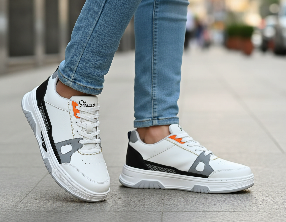 Sharvé Cool Series Men’s White Street Style Sneakers