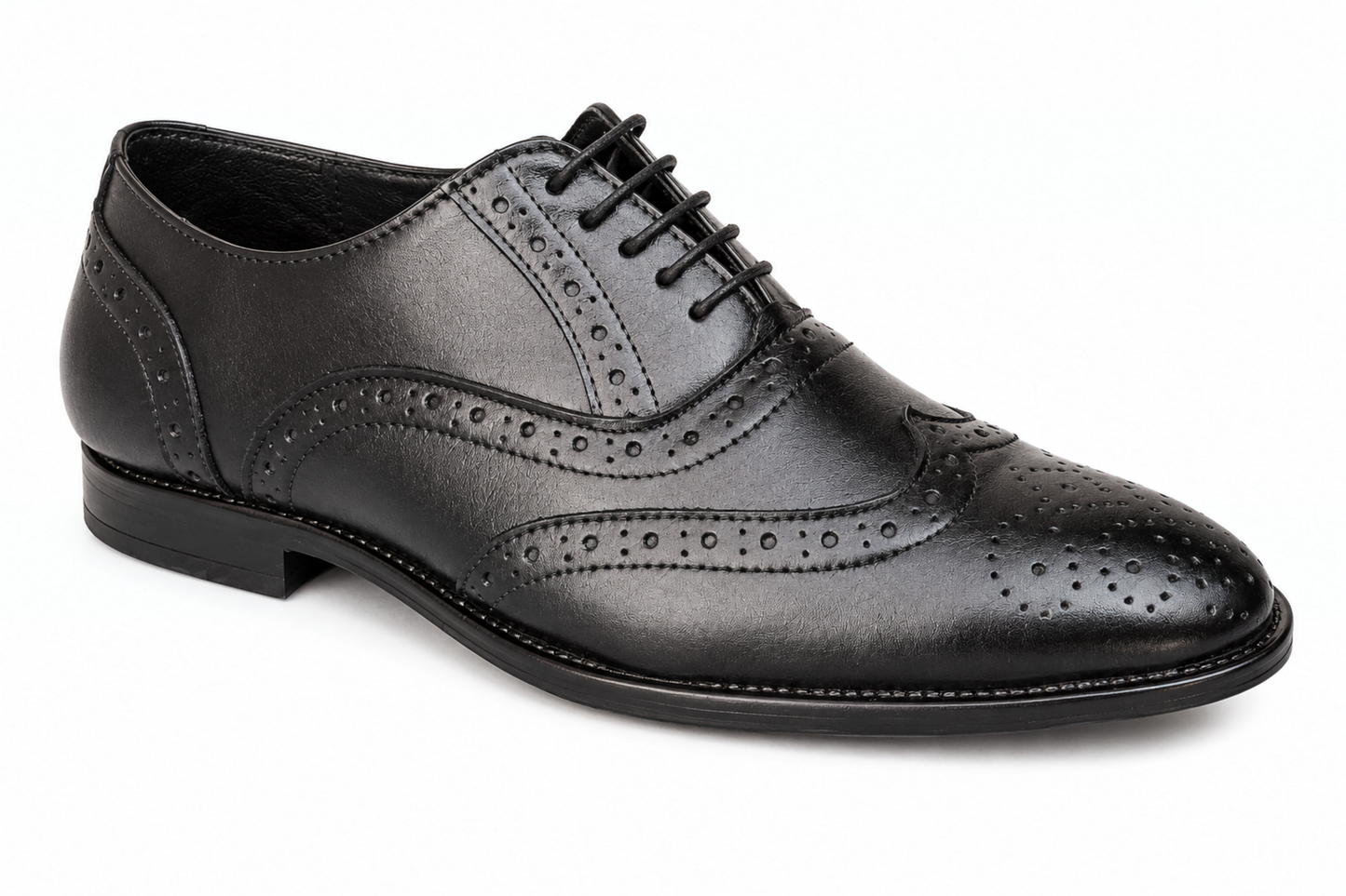 Sharve Classic Black Brogue Oxford Shoes for Men | Premium Leather Wingtip Formal Shoes | Office & Wedding Style