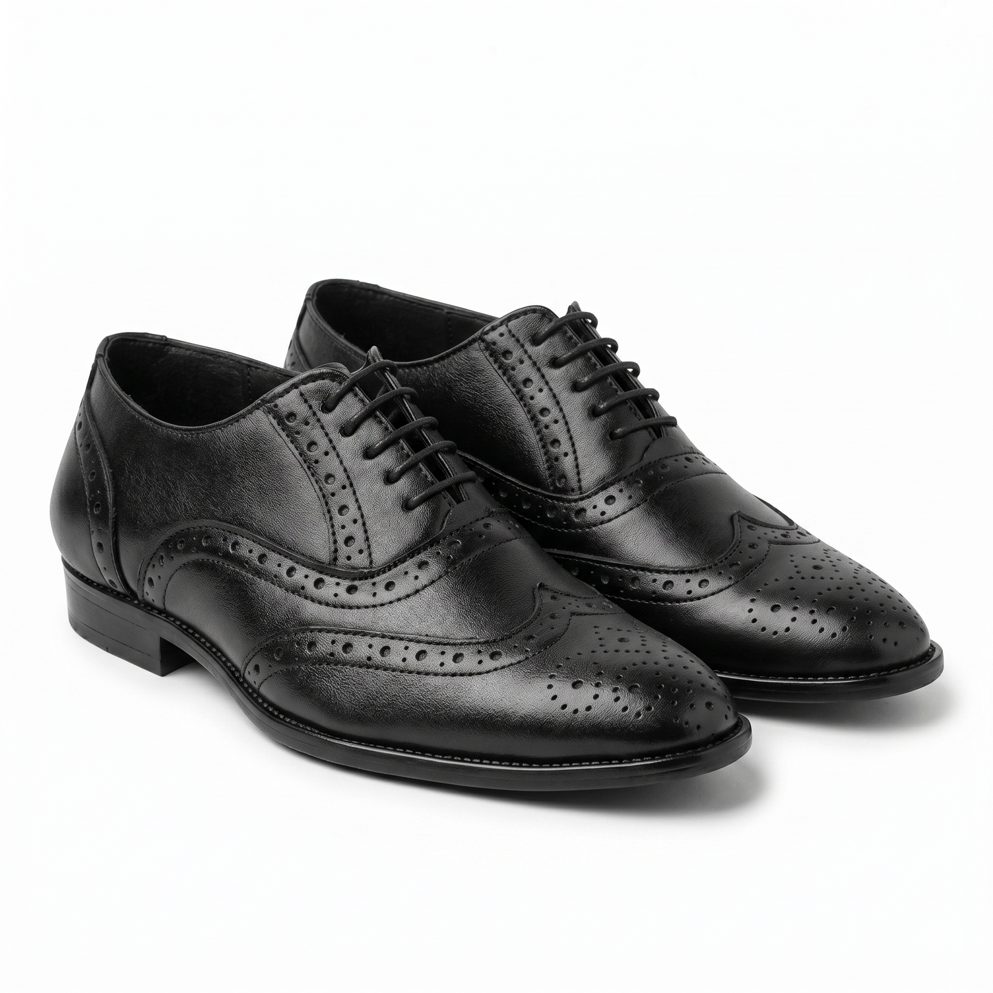 Sharve Classic Black Brogue Oxford Shoes for Men | Premium Leather Wingtip Formal Shoes | Office & Wedding Style
