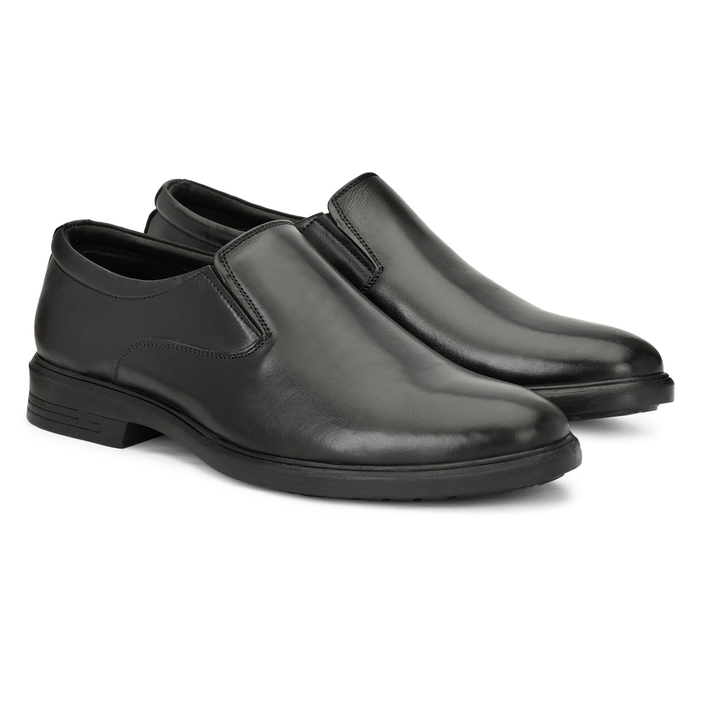 Sharve Classic Black Slip-On Formal Shoes for Men | Premium Leather Office Shoes | Lightweight Derby Style