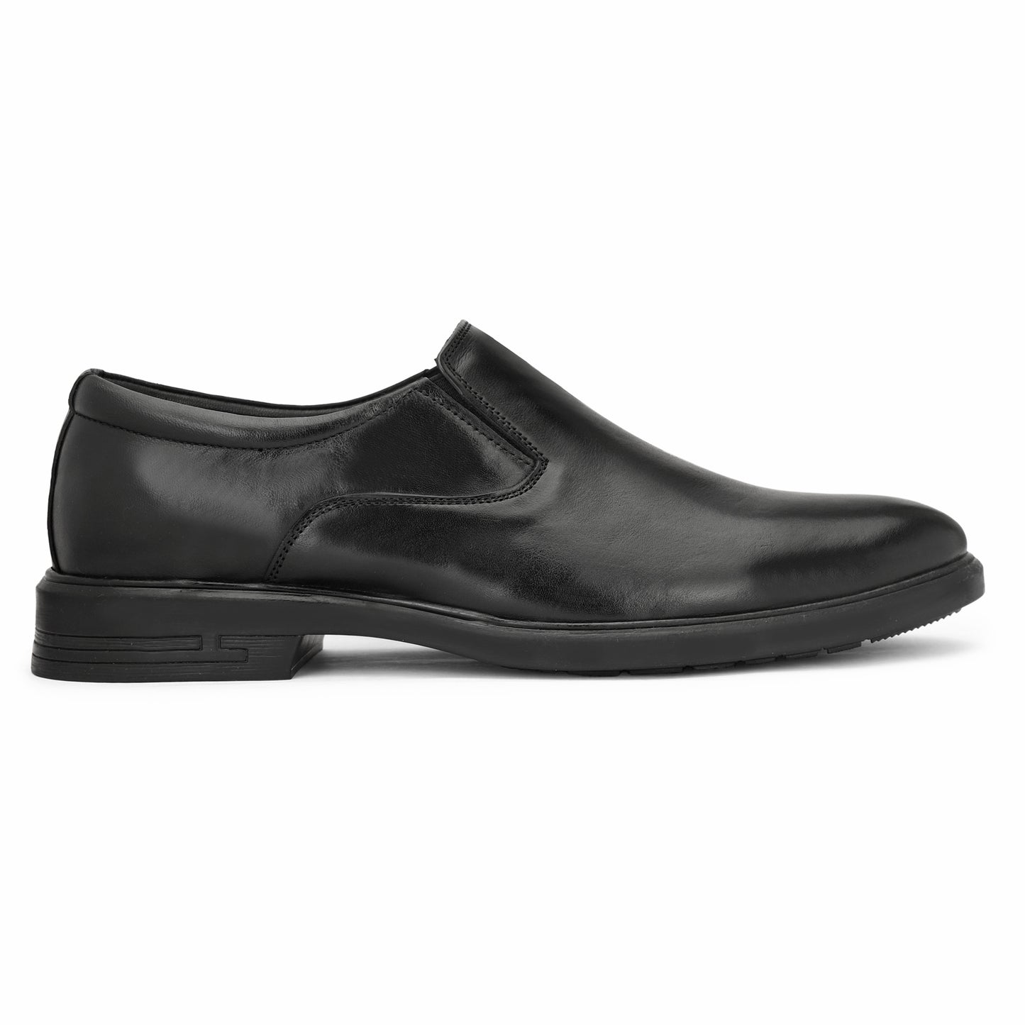 Sharve Classic Black Slip-On Formal Shoes for Men | Premium Leather Office Shoes | Lightweight Derby Style